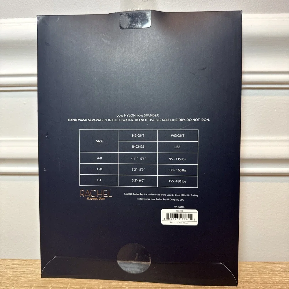 RACHEL Rachel Roy Silky Sheer Control Top Pantyhose Black C/D Reinforced Toe‎